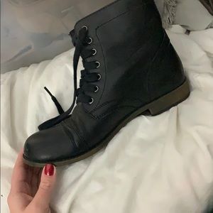 Black combat booties